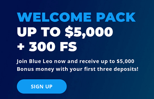 Blue Leo Casino welcome bonus