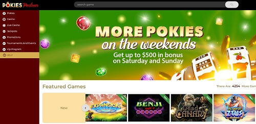 pokies parlour casino homepage